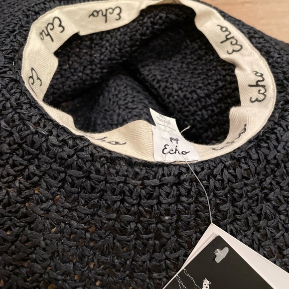 NWT Echo New York Raffia Packable Wide Brim Hat boho summer beach resort wear OS - Picture 3 of 10